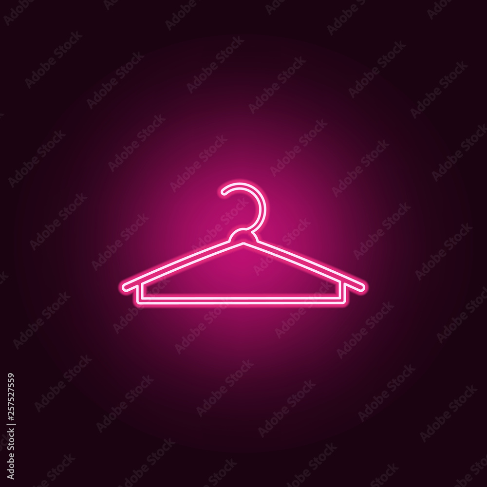 Clothing hanger icon. Elements of Handmade in neon style icons. Simple icon for websites, web design, mobile app, info graphics Clothing hanger icon. Elements of Handmade in neon style icons. Simple icon for websites, web design, mobile app, info graphics