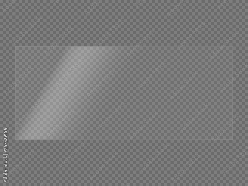 Realistic reflection 21 x 9 glass plate. Light effect for a screen or a mirror.
