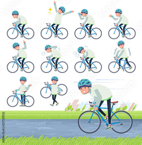 flat type skinny pants man_road bike