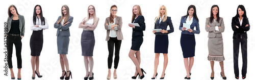 panoramic collage of a group of successful young business women.