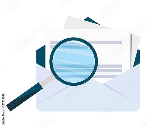 envelope mail with magnifying glass
