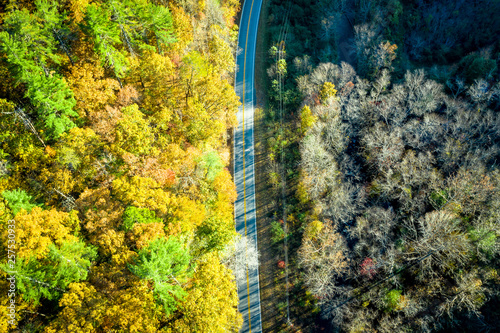Aerial View Of Mountain Road During The Fall © rodphotography