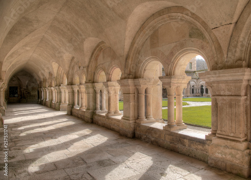 Cloître de l'abbaye de Fontenay, Marmagne, France photo