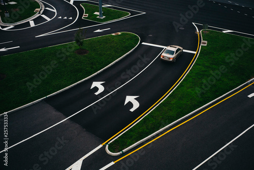 USA, Virginia, Fairfax county, Tysons Corner, elevated view on a road