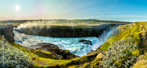 A view of Gullfoss waterfall in Iceland photo