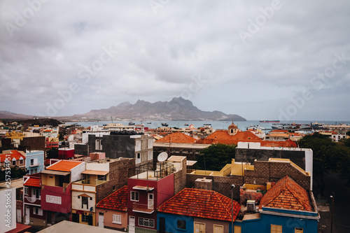 View of town of Mindelo, Sao Vicente, Cape Verde photo