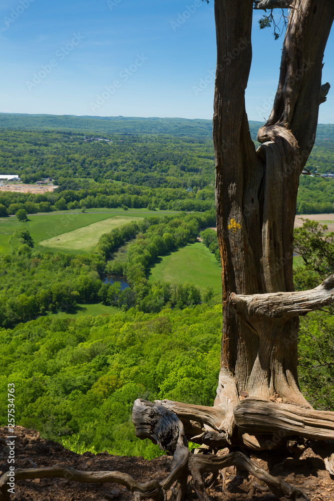 Scenic view from a cliff on Talcott Mountain in Connecticut.