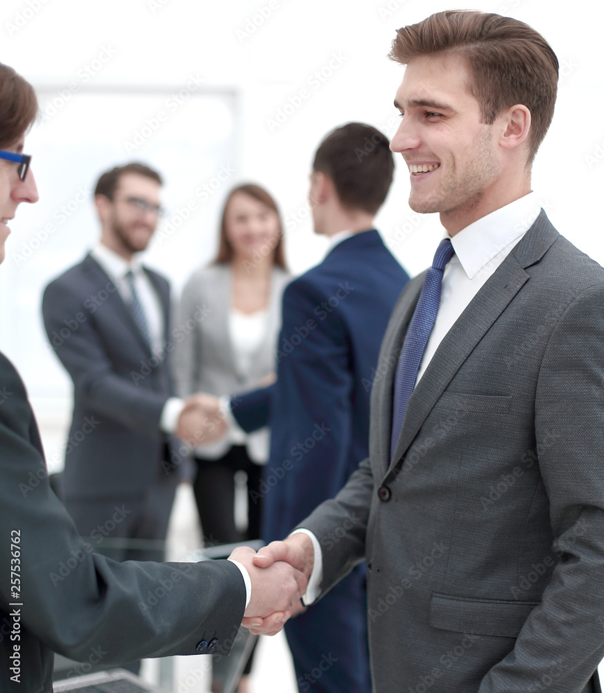 handshake of business partners after the briefing handshake of business partners after the briefing