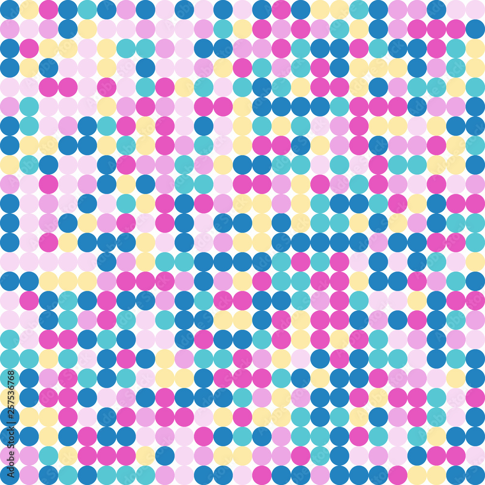 Same circles pattern multycolor. Vector seamless background