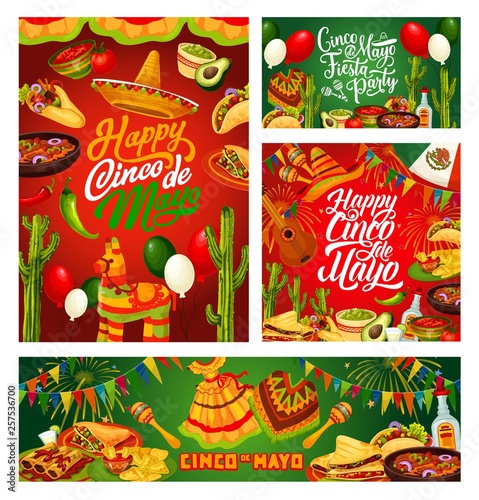 Fototapeta Naklejka Na Ścianę i Meble -  Cinco de Mayo fiesta, Mexican holiday calligraphy