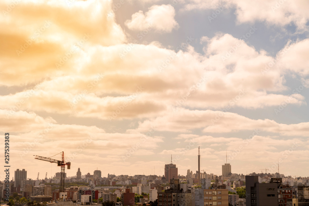 Uruguay, Montevideo, cityscape in the evening light Uruguay, Montevideo, cityscape in the evening light