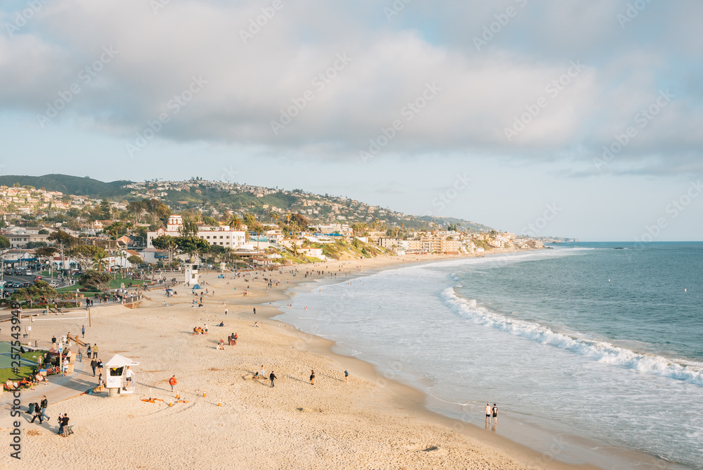 View of the beach and hills from Heisler Park, in Laguna Beach, Orange County, California View of the beach and hills from Heisler Park, in Laguna Beach, Orange County, California