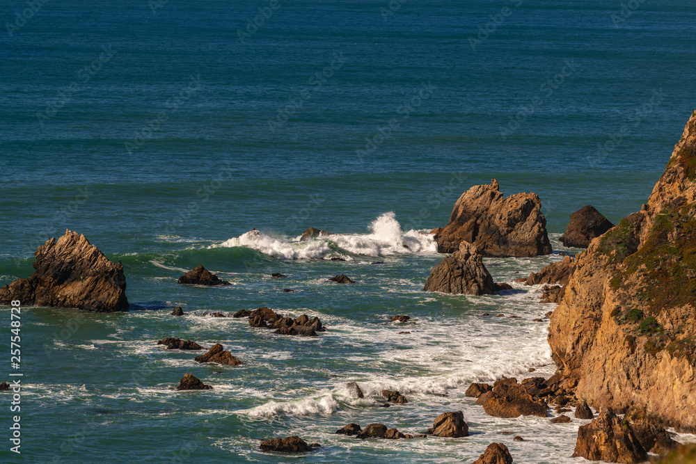 Cliff face and rocks off the Pacific ocean in Point Reyes National seashore Cliff face and rocks off the Pacific ocean in Point Reyes National seashore