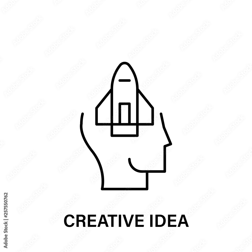 thinking, head, rocket, creative idea icon. Element of human positive thinking icon. Thin line icon for website design and development, app development. Premium icon thinking, head, rocket, creative idea icon. Element of human positive thinking icon. Thin line icon for website design and development, app development. Premium icon