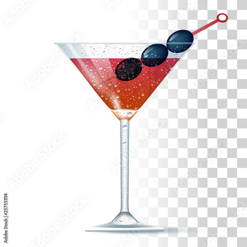 Manhattan Cocktail Illustration