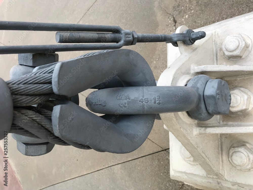 Plate Steel connector with cables . Photo image Plate Steel connector with cables . Photo image