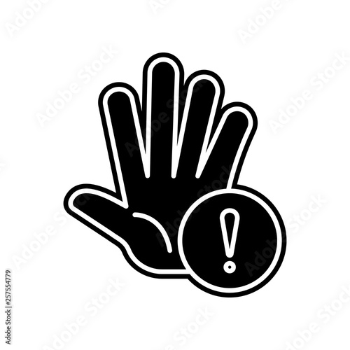Palm, penalties, hand icon. Element of General data project for mobile concept and web apps icon. Glyph, flat icon for website design and development, app development