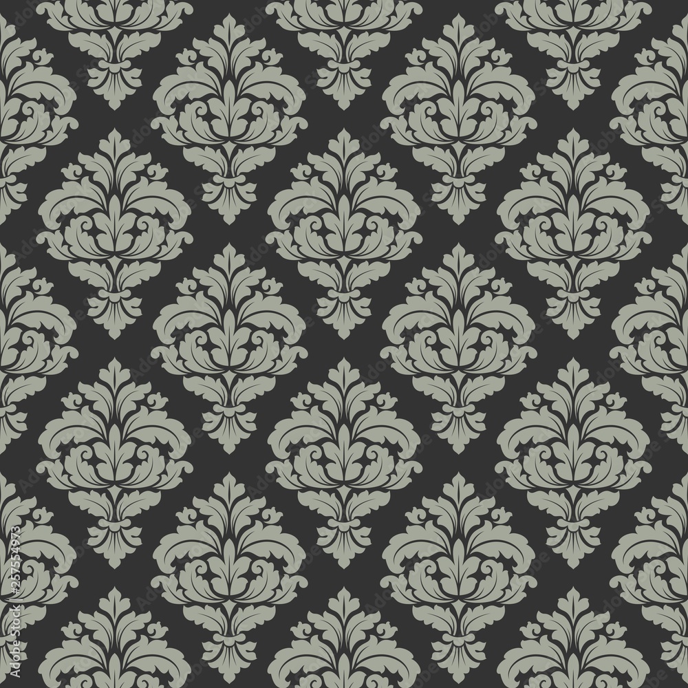 Damask seamless pattern for design. Vintage decorative elements.