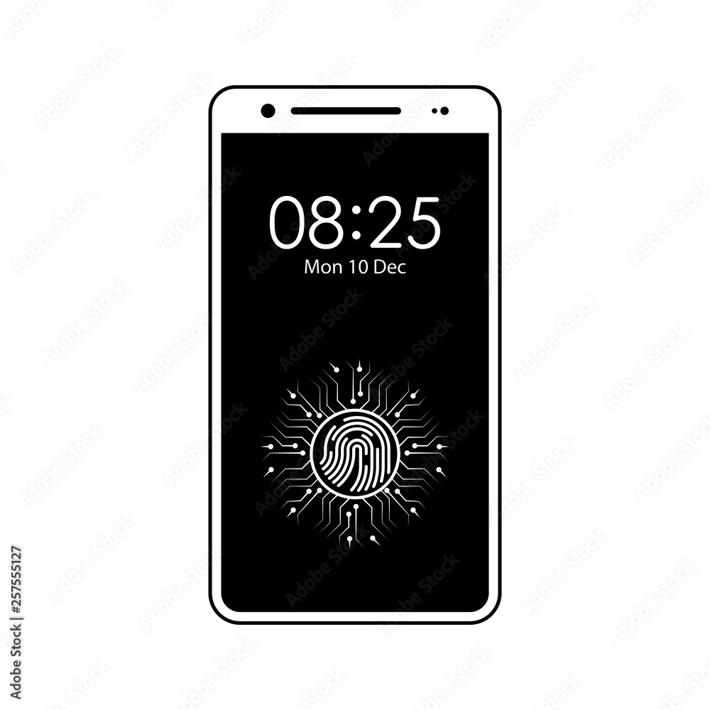 smartphone, fingerprint, new technology icon. Element of fingerprint for mobile concept and web apps icon. Glyph, flat icon for website design and development, app development smartphone, fingerprint, new technology icon. Element of fingerprint for mobile concept and web apps icon. Glyph, flat icon for website design and development, app development