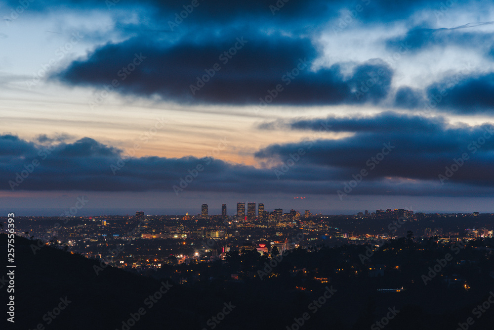 Los Angeles skyline just after sunset