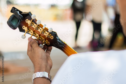 Mandolin musicians are preparing