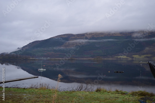 landscape with lake and mountains