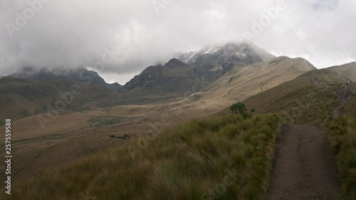 The view at the Pichincha volcano, located just to the side of Quito, which wraps around its eastern slopes, Pichincha, Ecuador.