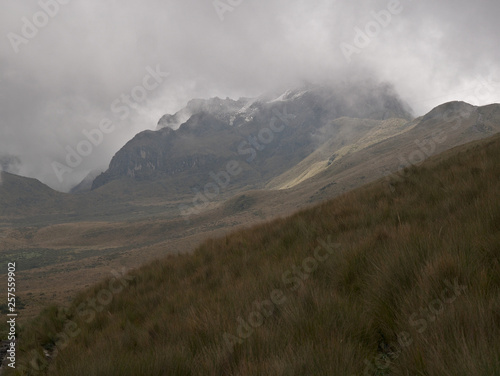 The view at the Pichincha volcano, located just to the side of Quito, which wraps around its eastern slopes, Pichincha, Ecuador.