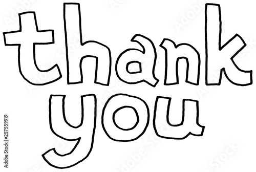 Thankyou 手書き文字 アウトライン Stock イラスト Adobe Stock