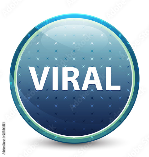 Viral shiny sky blue round button