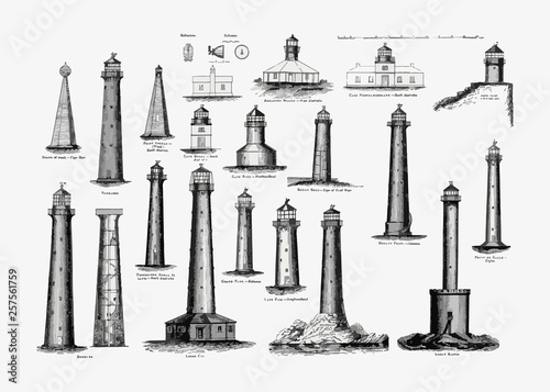 Vintage lighthouse set