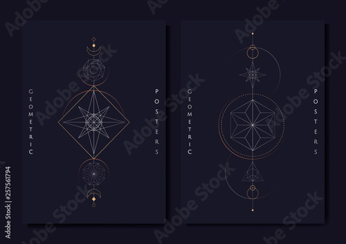 Geometric astrological symbols tarot card