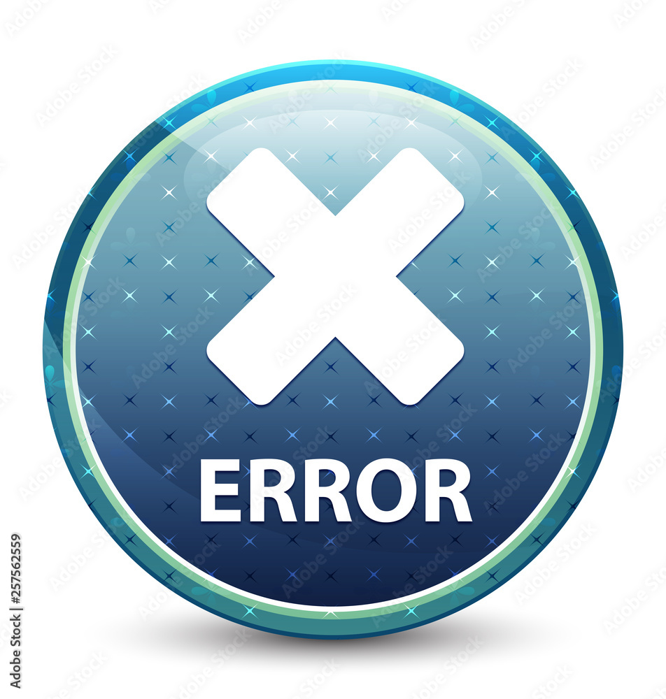 Fototapeta premium Error (cancel icon) shiny sky blue round button