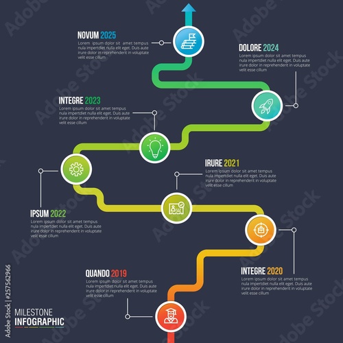 Timeline infographics design vector for business data visualization