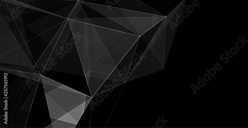 Black abstract background with geometric pattern.