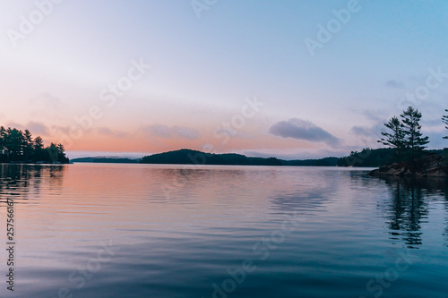 sunset on a still lake