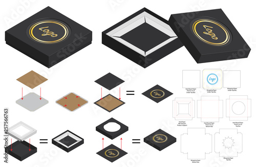 Box packaging die cut template design. 3d mock-up