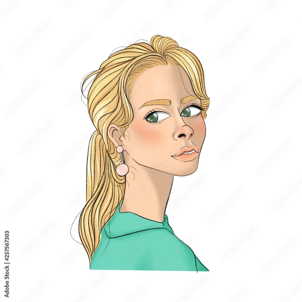 Portrait like a long blond woman Portrait like a long blond woman