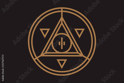 Pyramid Eye money coin icon. The coin depicts the Masonic symbol - the all-seeing eye.