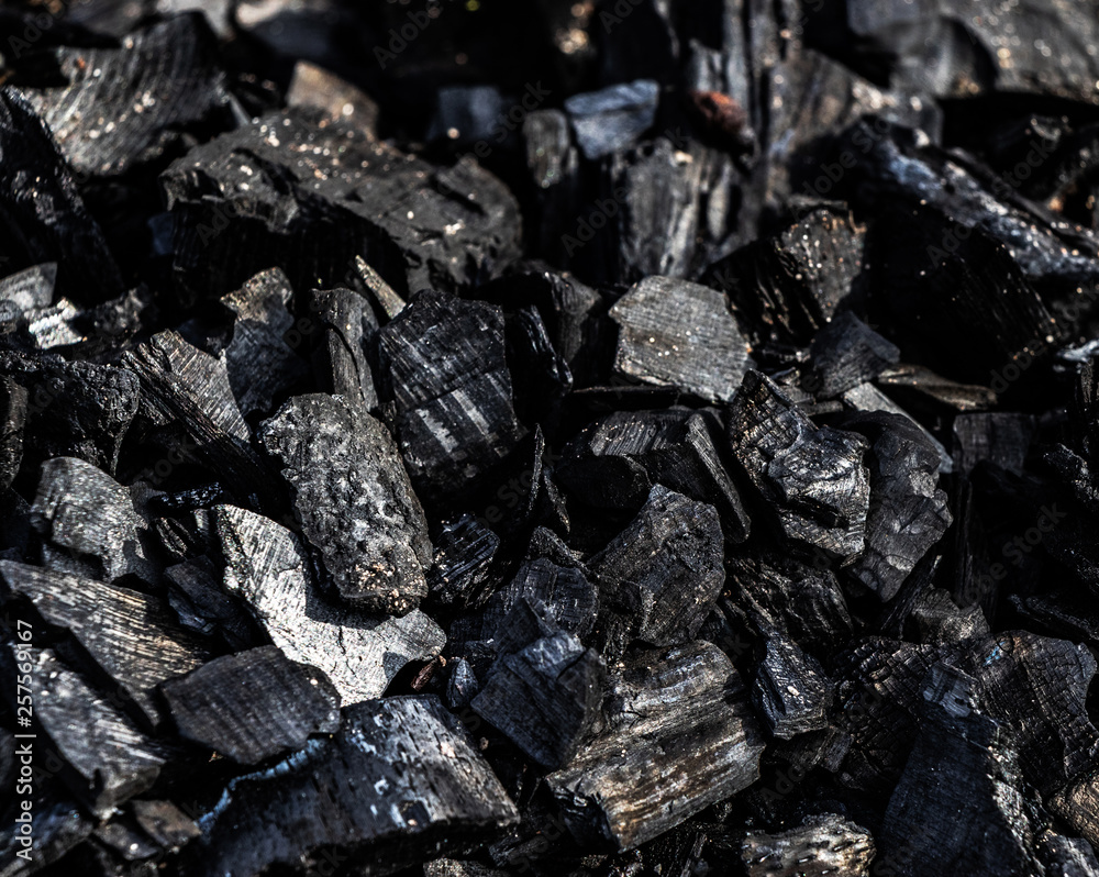 Black burned charcoal Black burned charcoal