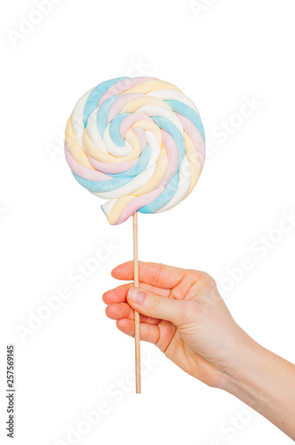 Candy lollipop on white background