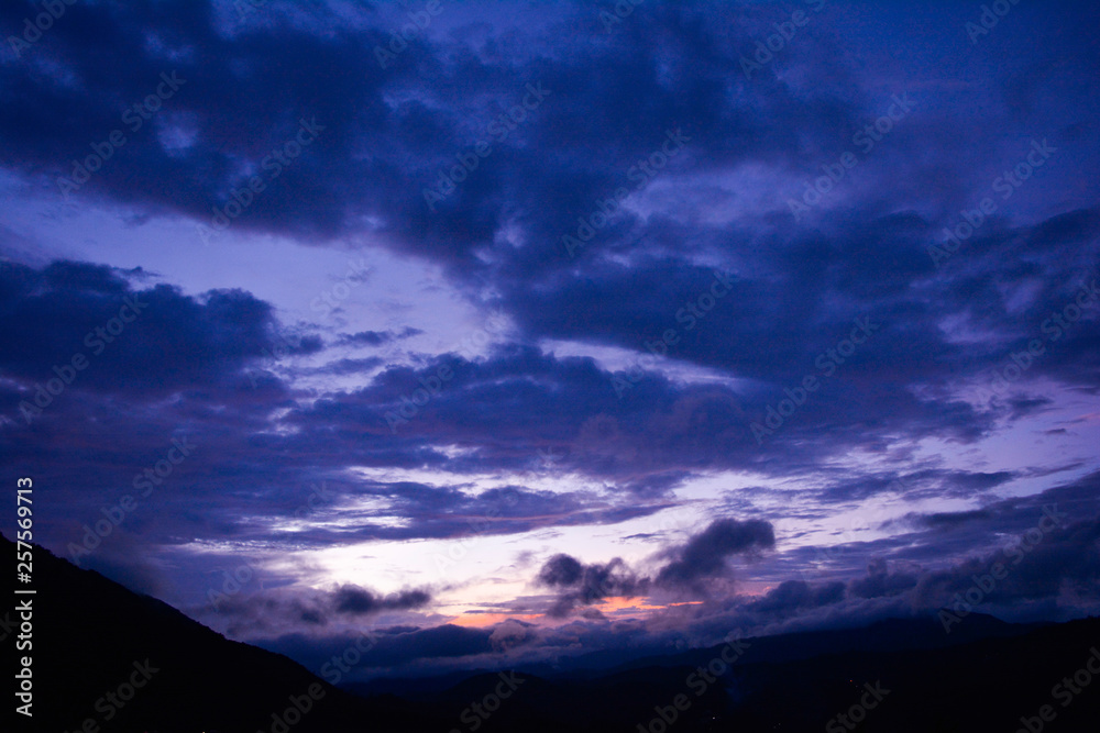 Fototapeta premium Abstract cloud at sunset