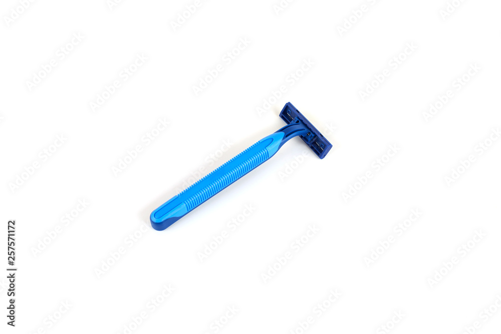 New disposable razor blade, on white background, isolated. New disposable razor blade, on white background, isolated.