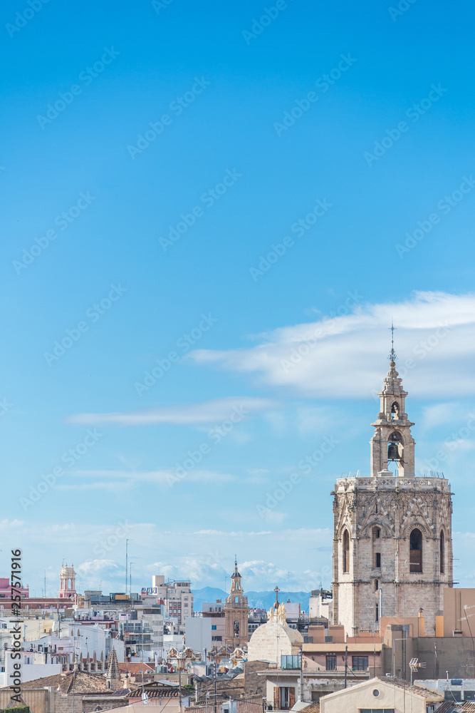 Valencia, Spain. Micalet tower and Cathedral