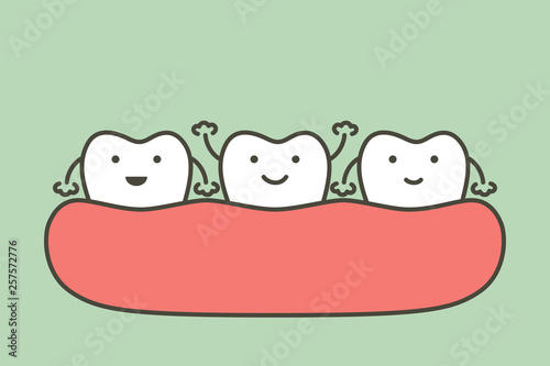 healthy tooth - dental cartoon vector flat style photo