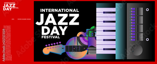 Vector colorful international jazz day poster and banner 