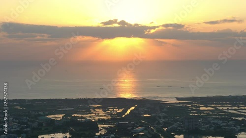 The beautiful sunrise landscape of Lanyang Plain photo