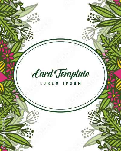 Vector illustration decor of card template with elegant leaf flower frame