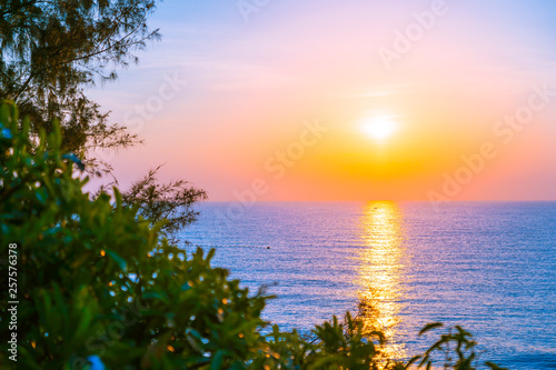 Beautiful landscape of sea ocean for leisure travel and vacation