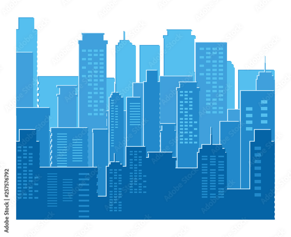 buildings metropolis cityscape silhouette